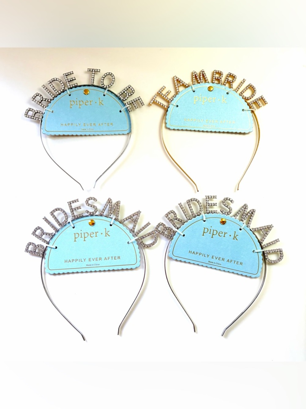 NEW 4 Piper K Bride to Be Team Bride Bridesmaid Headbands Bridal Rhinestone
